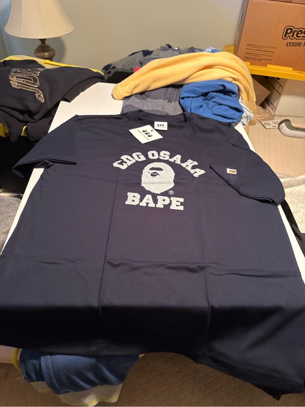 Bape x CDG Navy Osaka Logo Tee with White Print (Only from Osaka store)rare XXL